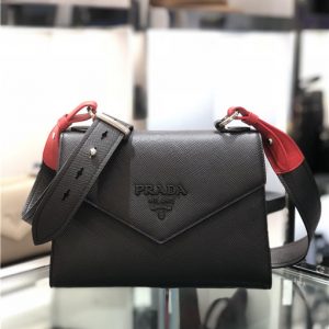 Prada Monochrome Saffiano Leather Bag Replica Black