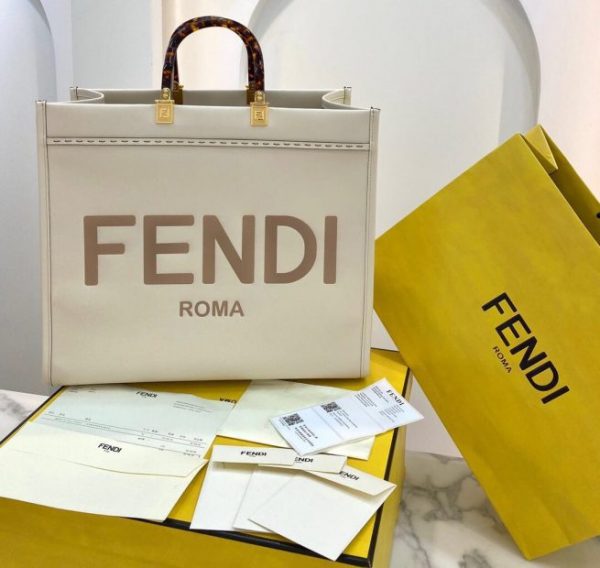 Fendi Large Sunshine Tote Ivory Bag