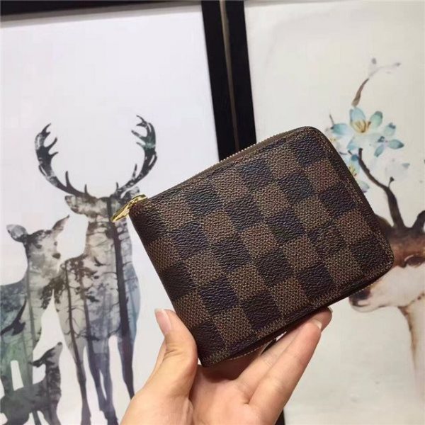 Louis Vuitton Zip Compact Wallet (Damier Ebene)