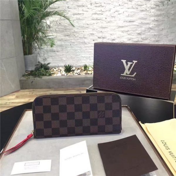 Louis Vuitton Damier Clemence Wallet Brown