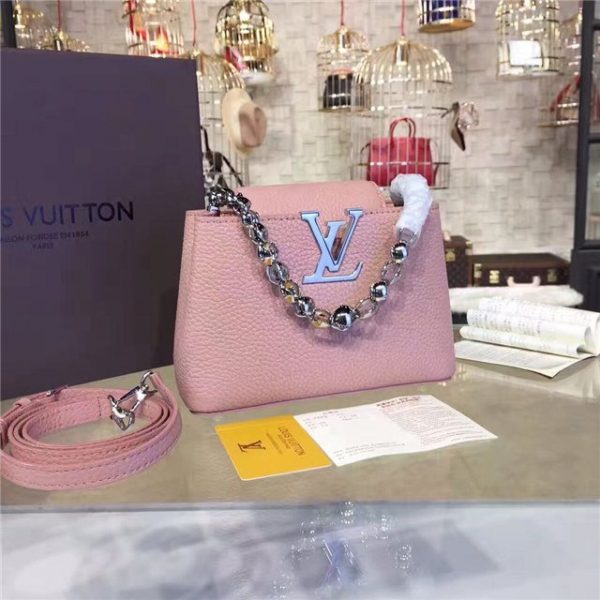 Louis Vuitton Capucines Mini Chain Rose Ballerine