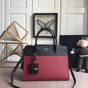 Prada Esplanade Leather Replica Bag Burgundy