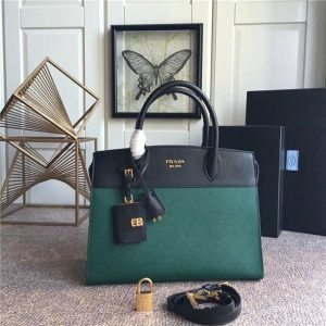 Prada Esplanade Leather Replica Bag Green