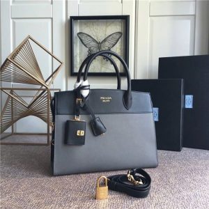 Prada Esplanade Leather Replica Bag Grey