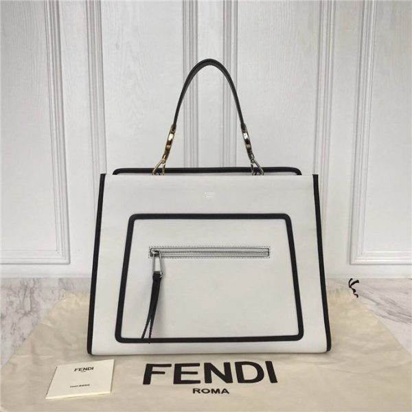 Fendi Runaway Small Leather Bag White