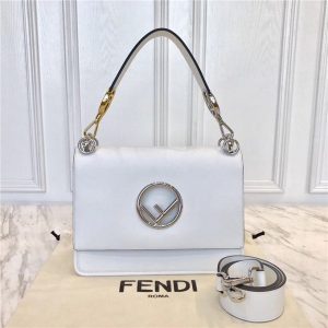 Fendi Kan I Leather Bag White