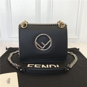 Fendi Kan I Small Leather Bag Black