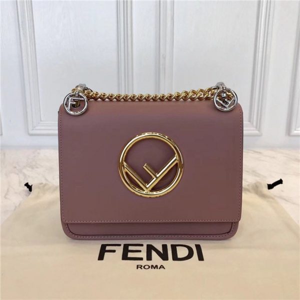 Fendi Kan I Small Leather Bag Pink