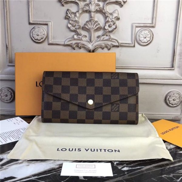 Louis Vuitton Sarah Wallet Damier Ebene Brown