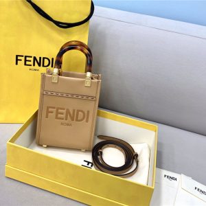 Fendi Sunshine Mini Shopper Beige