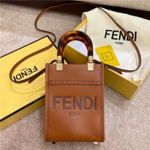 Fendi Sunshine Mini Shopper Brown