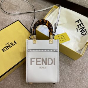 Fendi Sunshine Mini Shopper White