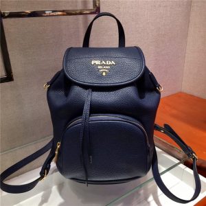 Prada Leather Backpack Replica Navy