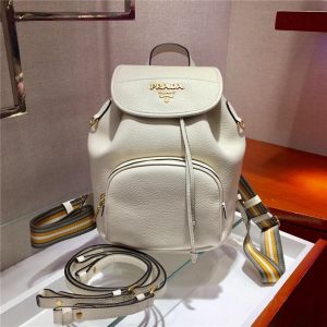 Prada Leather Backpack Replica White